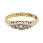 A diamond five stone ring Yellow metal