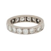 A diamond full eternity ring White metal