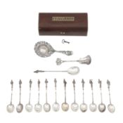 A mixed group of Dutch silver flatware