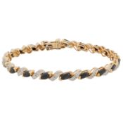 A sapphire and diamond bracelet Yellow and white metal