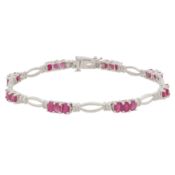 A ruby bracelet White metal