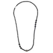 A jet and diamond necklace Black metal