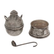 Cairo circa 1980 A late 20th century Egyptian 900 standard silver bean warmer