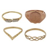 Four rings Yellow metal