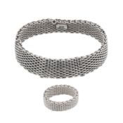Tiffany & Co. | A mesh bracelet and ring suite