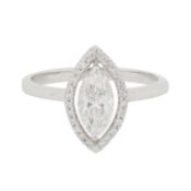 A diamond ring White metal