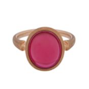 A synthetic ruby single stone ring Yellow metal