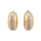 A pair of paste hoop earrings Yellow metal