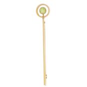 A peridot bar brooch Yellow metal