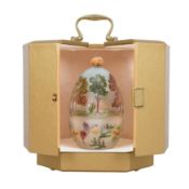 Birmingham 1992 by Theo Fabergé An Elizabeth II parcel gilt sterling silver fitted painted glass “Th