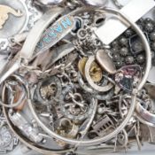 A collection of silver jewellery White metal