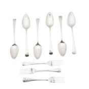 London 1797 by Richard Crossley Five George III sterling silver tablespoons