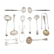 A mixed group of sterling silver flatware