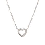 Tiffany & Co. | A white sapphire heart pendant necklace White metal
