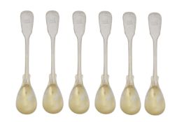 A set of six George III sterling silver egg spoons, London 1814 by Paul Storr (1771 - 1844, reg. 12t