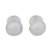 A pair of pearl stud earrings White metal