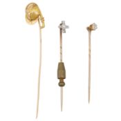 Three pins Yellow metal