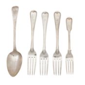 London 1860 by George Adams of Chawner and Co Three Victorian sterling silver table forks