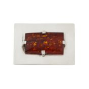 An amber brooch / pendant