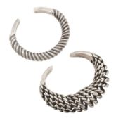 Two bangles White metal