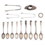 A mixed group of sterling silver flatware