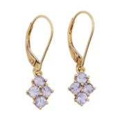 A pair of paste pendent earrings Yellow metal