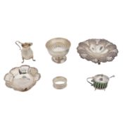 A mixed group of sterling silver