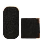 λ Asprey Black Glasses Pouch and Bi-Fold Wallet