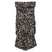 Dolce & Gabbana Navy Silk Lace Print Strapless Dress - Size 36