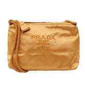 Prada Gold Silk Shoulder Bag
