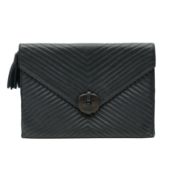 Yves Saint Laurent Navy Chevron Envelope Clutch