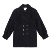 Yves Saint Laurent Navy Wool Short Coat - Size 42