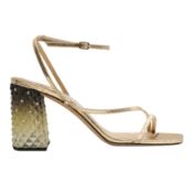 Jimmy Choo Gold Art 85 Heel Sandal - Size 41