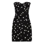 Dolce & Gabbana Black Silk Star Print Strapless Dress - Size 36