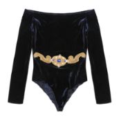 Christian Dior Navy Velvet Baroque Bodysuit - Size 42