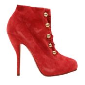 Christian Louboutin Red Fifre Ankle Booties - Size 38