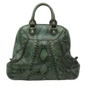λ Roberto Cavalli Green Python Tote