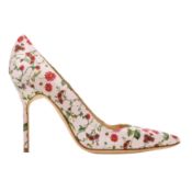 Manolo Blahnik Pink Floral Heel Pump - Size 37