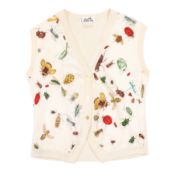 Hermes Cream Scarf Front Knit Waistcoat - Size 42