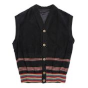 Gianni Versace Men's Navy Suede Gilet - Size 46