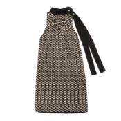 Prada Black Crepe Geometric Halter Dress - Size 38