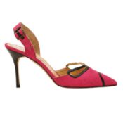 Manola Blahnik Pink Furrun Slingback Pump - Size 40