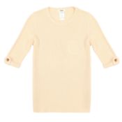 Chloe Stone Wool Rib Knit Sweater - Size TS