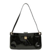 Ferragamo Black Gancini Shoulder Bag