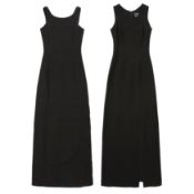 Giorgio Armani Black Silk Crepe Column Dresses - Size 38
