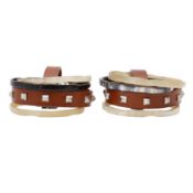 Dolce & Gabbana Brown Stud Bangle Set