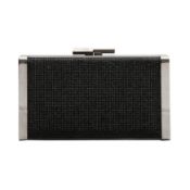 Jimmy Choo Black Crystal J Box Clutch