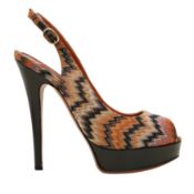 Missoni Orange Chevron Platform Heel Sandal - Size 37