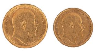 An Edwardian gold sovereign