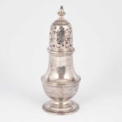 A silver sugar caster
